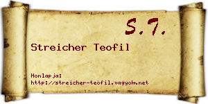 Streicher Teofil névjegykártya
